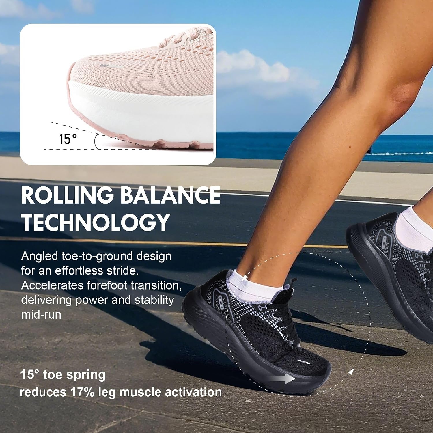 image:imageJACKSHIBO Wide Toe Box Shoes Women Orthopedic Plantar Fasciitis SneakersWide Sneaker Pink
