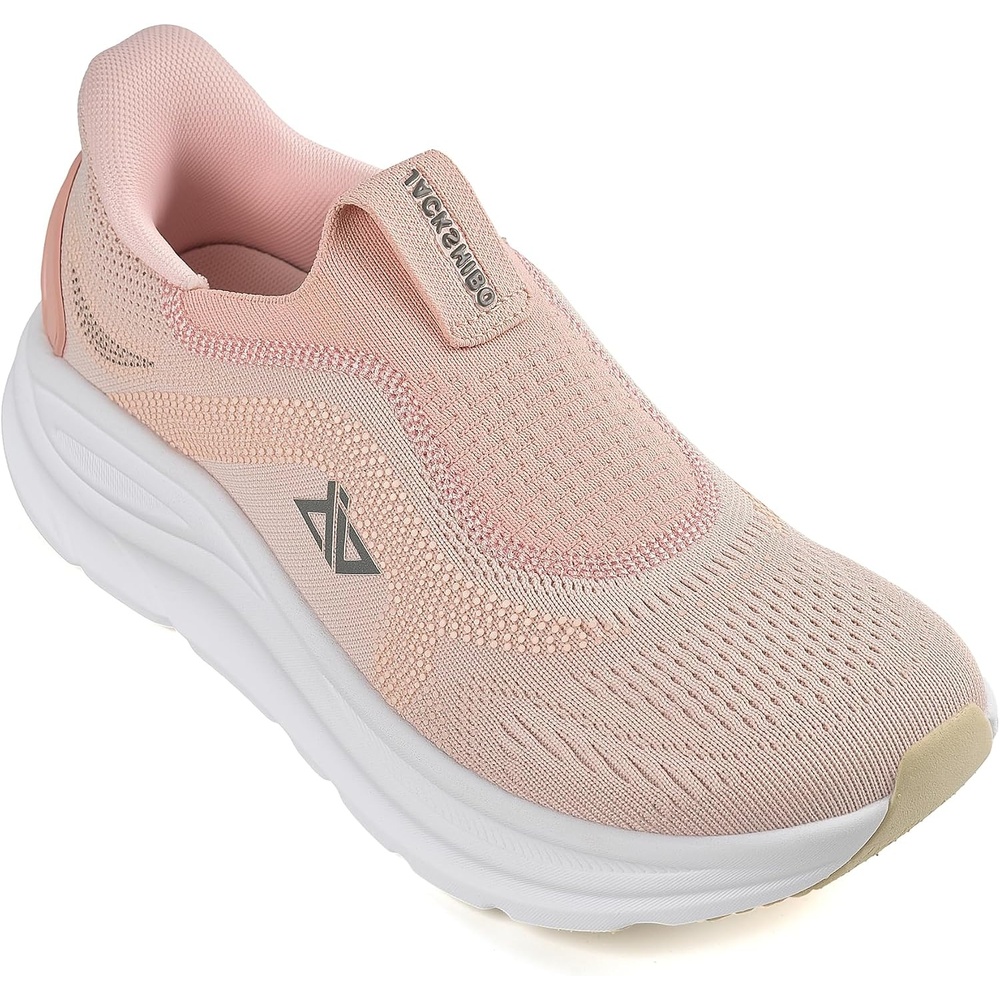 image:imageJACKSHIBO Wide Toe Box Shoes Women Orthopedic Plantar Fasciitis SneakersSlip on Pink