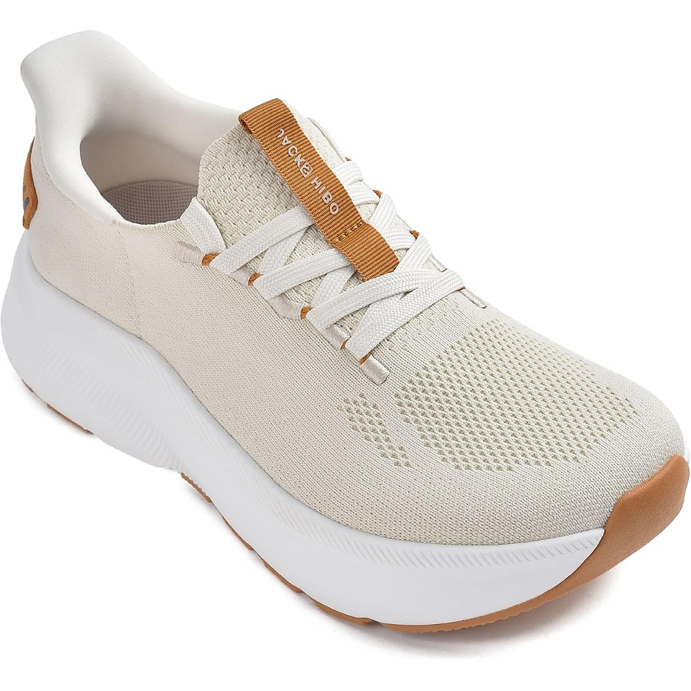 image:imageJACKSHIBO Wide Toe Box Shoes Women Orthopedic Plantar Fasciitis SneakersWide Shoes Tan