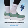 JACKSHIBO Wide Toe Box Shoes Women Orthopedic Plantar Fasciitis Sneakers(Slip on Green)
