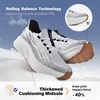 JACKSHIBO Wide Toe Box Shoes Women Orthopedic Plantar Fasciitis Sneakers(Wide Shoes Whitegray)