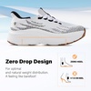 JACKSHIBO Wide Toe Box Shoes Women Orthopedic Plantar Fasciitis Sneakers(Wide Shoes Whitegray)