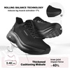 JACKSHIBO Wide Toe Box Shoes Women Orthopedic Plantar Fasciitis Sneakers(Wide Slip Black)
