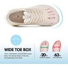 JACKSHIBO Wide Toe Box Shoes Women Orthopedic Plantar Fasciitis Sneakers(Wide Sneaker Beige)