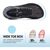 JACKSHIBO Wide Toe Box Shoes Women Orthopedic Plantar Fasciitis Sneakers(Wide Sneaker Black)