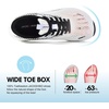 JACKSHIBO Wide Toe Box Shoes Women Orthopedic Plantar Fasciitis Sneakers(Wide Sneaker White)