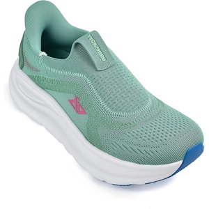 JACKSHIBO Wide Toe Box Shoes Women Orthopedic Plantar Fasciitis Sneakers(Slip on Green)