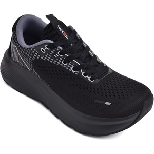 JACKSHIBO Wide Toe Box Shoes Women Orthopedic Plantar Fasciitis Sneakers(Wide Sneaker Black)